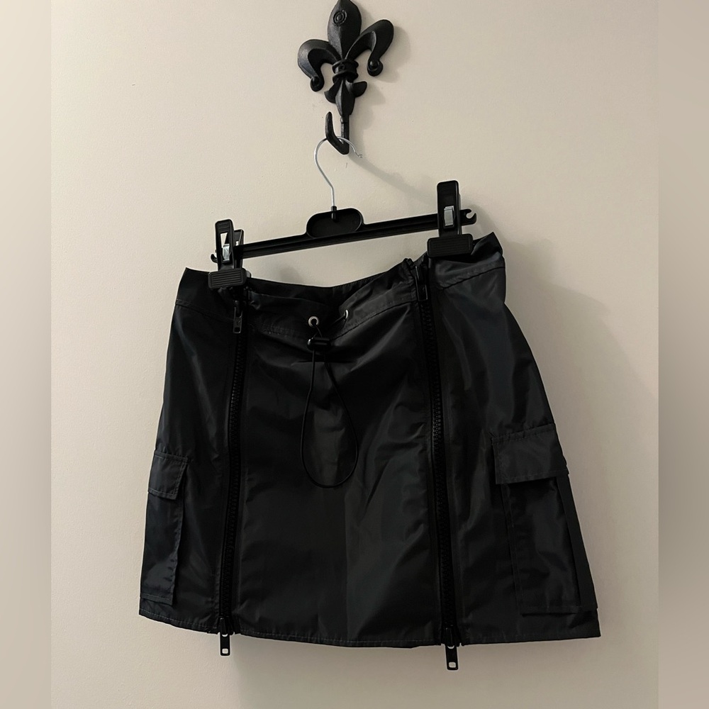 Dark Gray Double Zipper Skirt